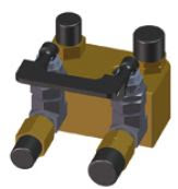 Manifold 2x2 with cut-off valve (1/4 inch)