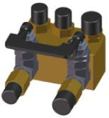 Manifold 2x3 with cut-off valve (1/4 inch)