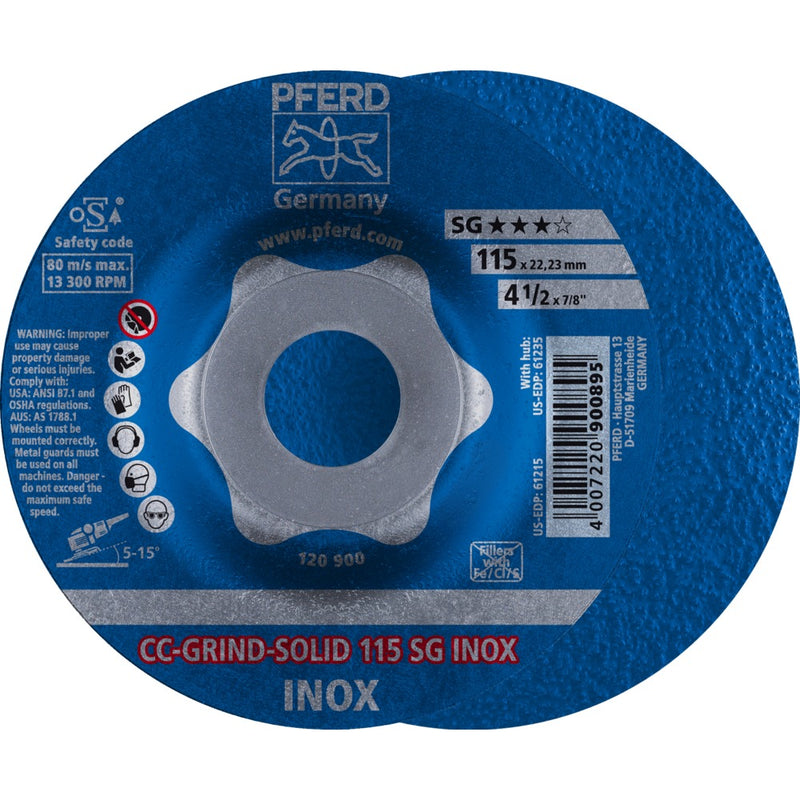 PFERD CC-GRIND-SOLID sliprondeller CC-GRIND-SOLID 115 SG INOX