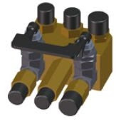 Manifold 3/3 with cut-off valve (metric)