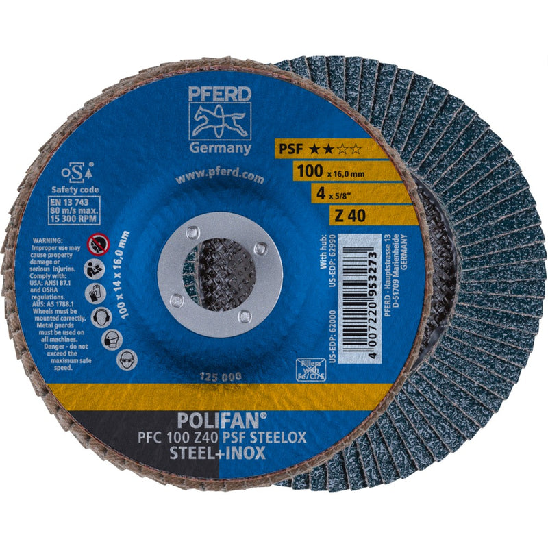 PFERD POLIFAN-lamellrondell PFC 100 Z 40 PSF STEELOX/16,0
