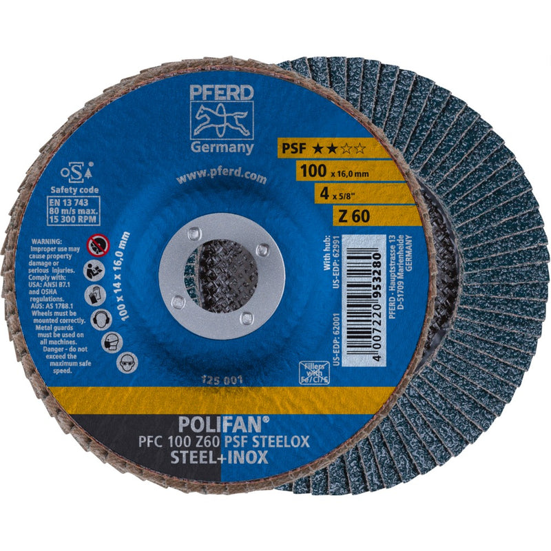 PFERD POLIFAN-lamellrondell PFC 100 Z 60 PSF STEELOX/16,0
