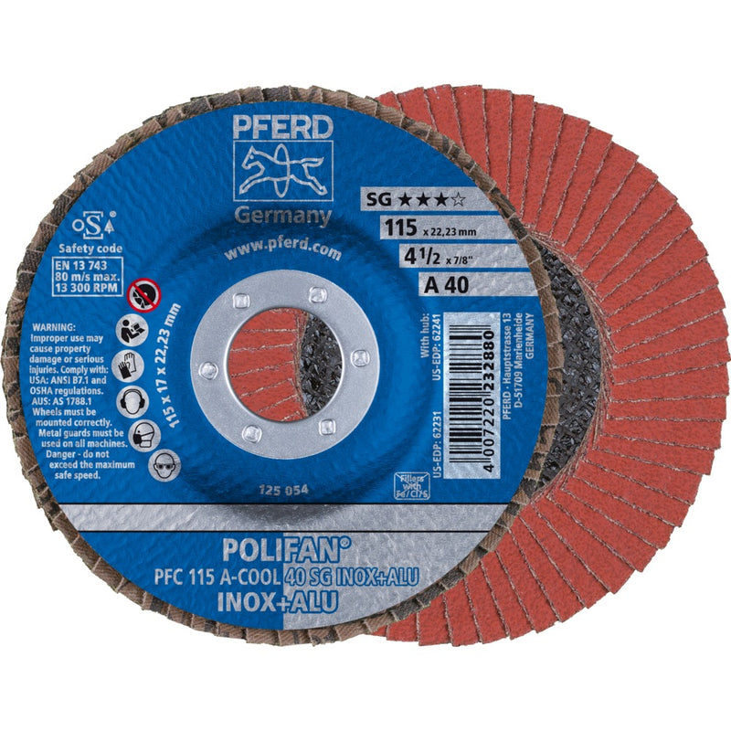 PFERD POLIFAN-lamellrondell PFC 115 A-COOL 40 SG INOX+ALU