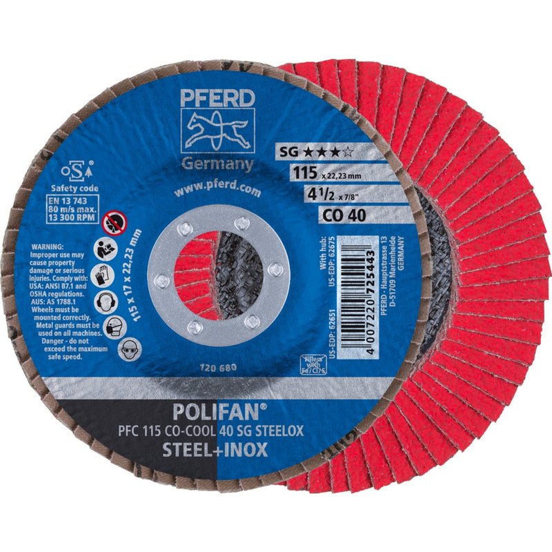 PFERD POLIFAN-lamellrondell PFC 115 CO-COOL 40 SG STEELOX