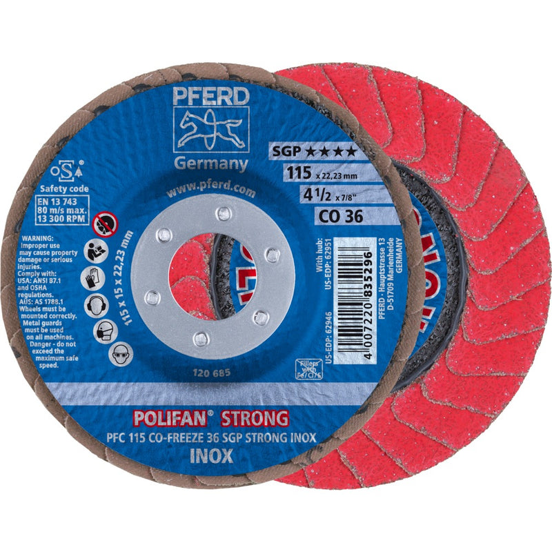 PFERD POLIFAN-lamellrondell PFC 115 CO-FREEZE 36 SGP STRONG INOX