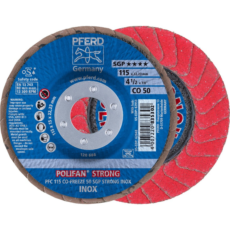 PFERD POLIFAN-lamellrondell PFC 115 CO-FREEZE 50 SGP STRONG INOX