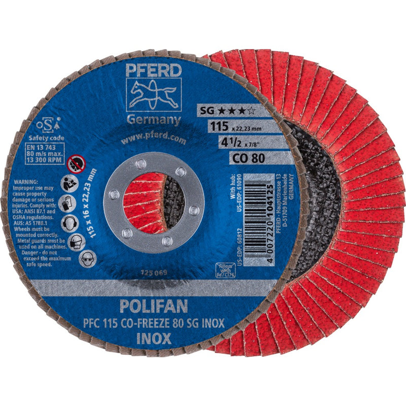 PFERD POLIFAN-lamellrondell PFC 115 CO-FREEZE 80 SG INOX