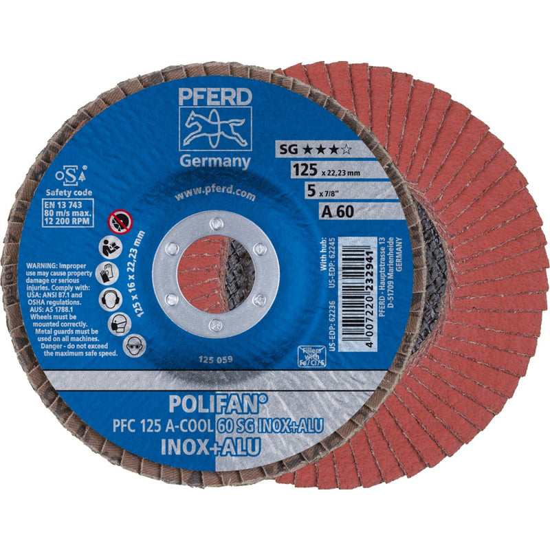 PFERD POLIFAN-lamellrondell PFC 125 A-COOL 60 SG INOX+ALU