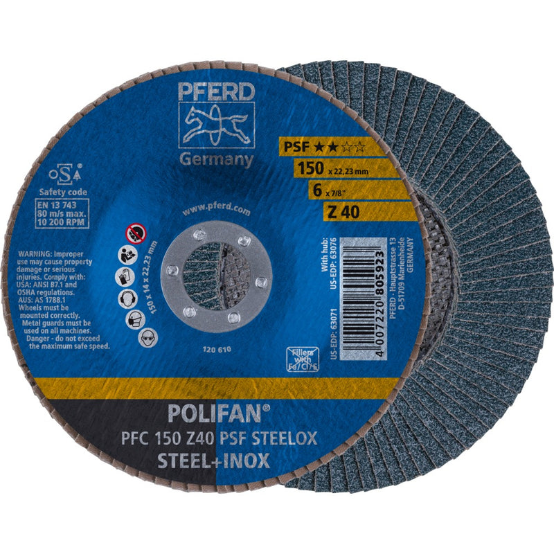 PFERD POLIFAN-lamellrondell PFC 150 Z 40 PSF STEELOX