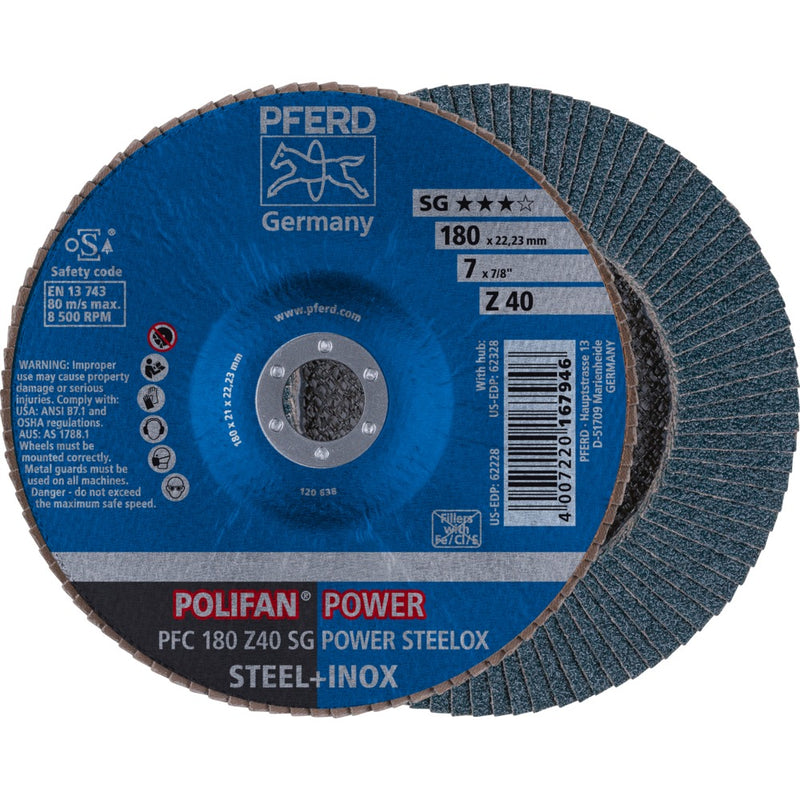 PFERD POLIFAN-lamellrondell PFC 180 Z 40 SG POWER STEELOX