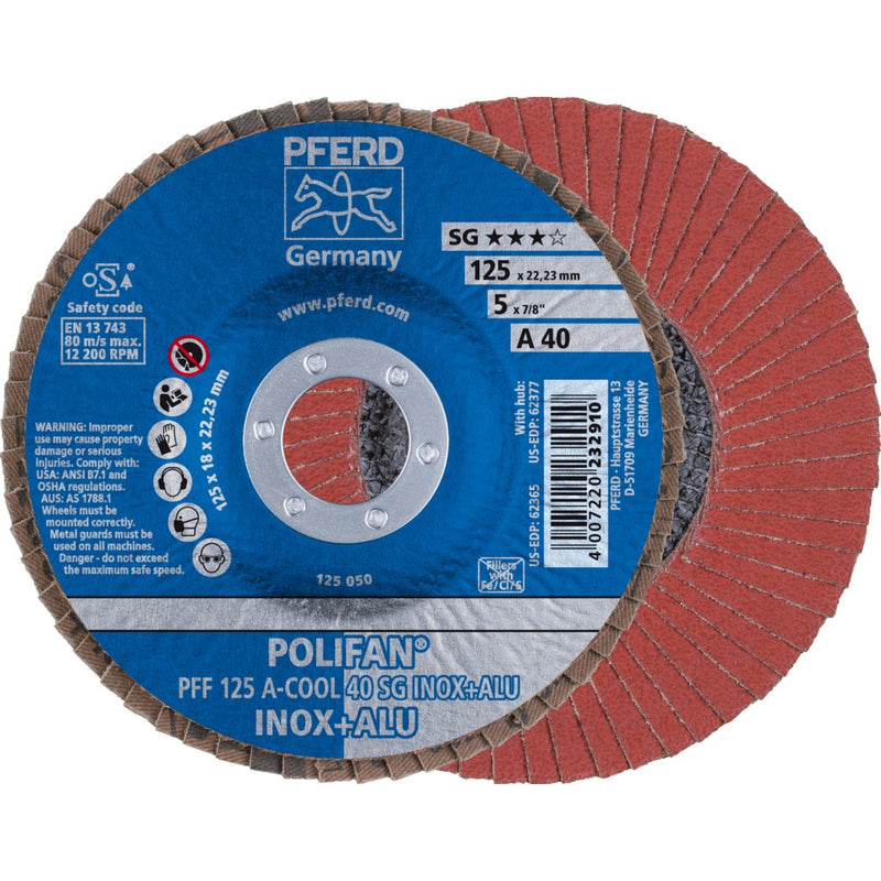 PFERD POLIFAN-lamellrondell PFF 125 A-COOL 40 SG INOX+ALU