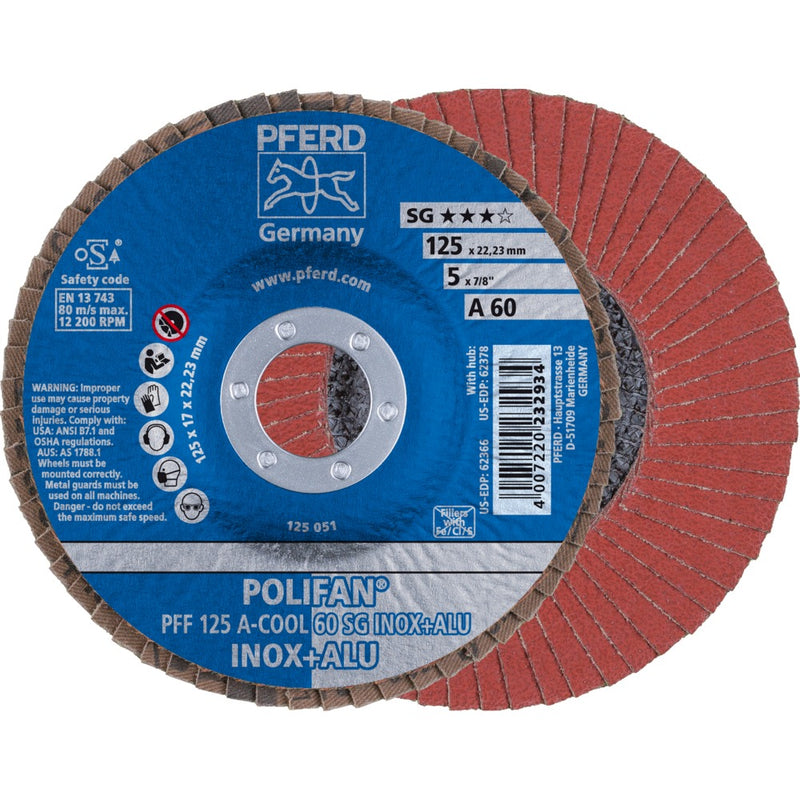 PFERD POLIFAN-lamellrondell PFF 125 A-COOL 60 SG INOX+ALU